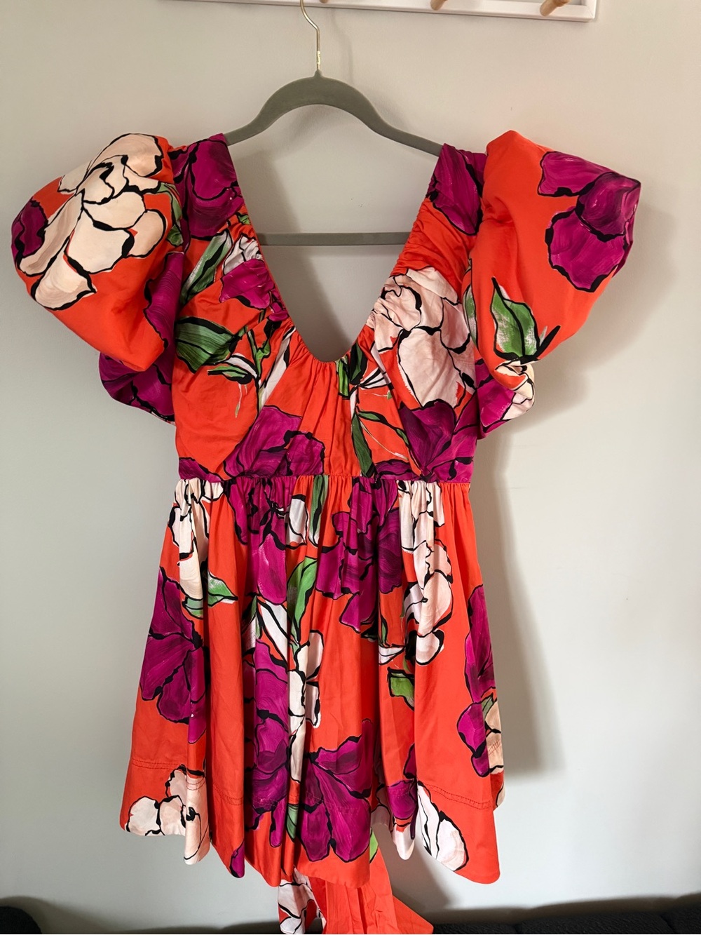Aje Orange and Purple Floral Mini Dress